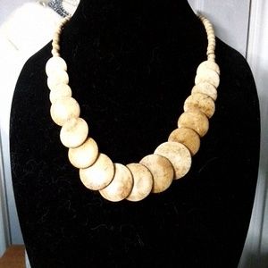 Light brown wooden necklace